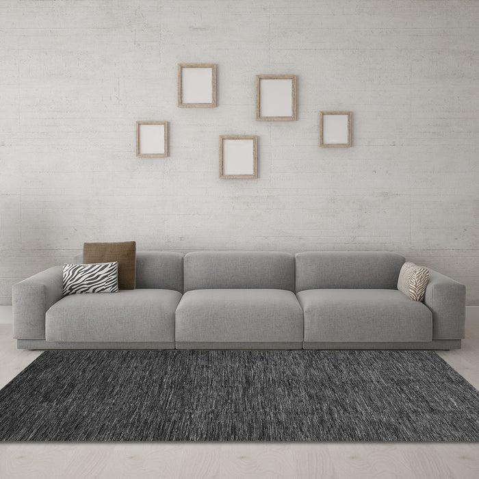 Machine Washable Abstract Gray Modern Rug in a Living Room,, wshabs3051gry