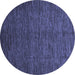 Round Abstract Blue Modern Rug, abs3051blu