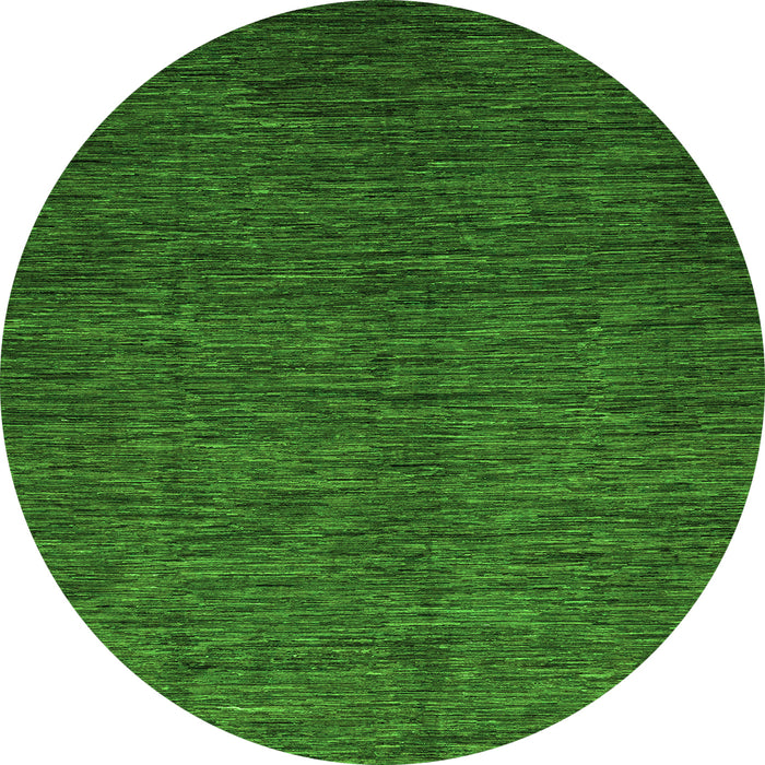 Round Machine Washable Abstract Green Modern Area Rugs, wshabs3051grn