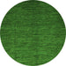 Round Machine Washable Abstract Green Modern Area Rugs, wshabs3051grn