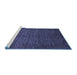 Sideview of Machine Washable Abstract Blue Modern Rug, wshabs3051blu