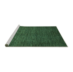 Sideview of Machine Washable Abstract Turquoise Modern Area Rugs, wshabs3051turq