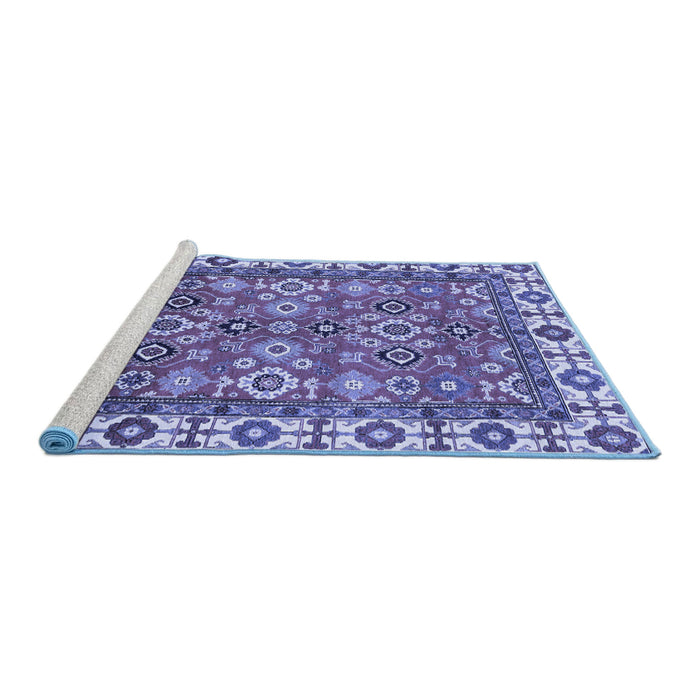 Sideview of Machine Washable Oriental Blue Traditional Rug, wshabs3052blu