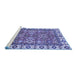 Sideview of Machine Washable Oriental Blue Traditional Rug, wshabs3052blu