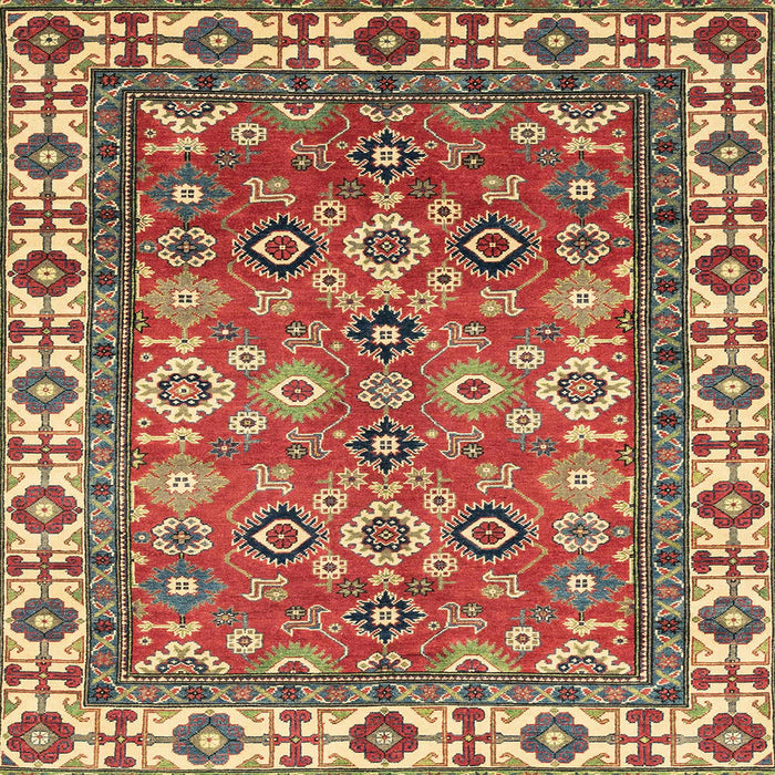 Square Abstract Red Oriental Rug, abs3052
