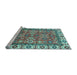 Sideview of Machine Washable Oriental Light Blue Traditional Rug, wshabs3052lblu