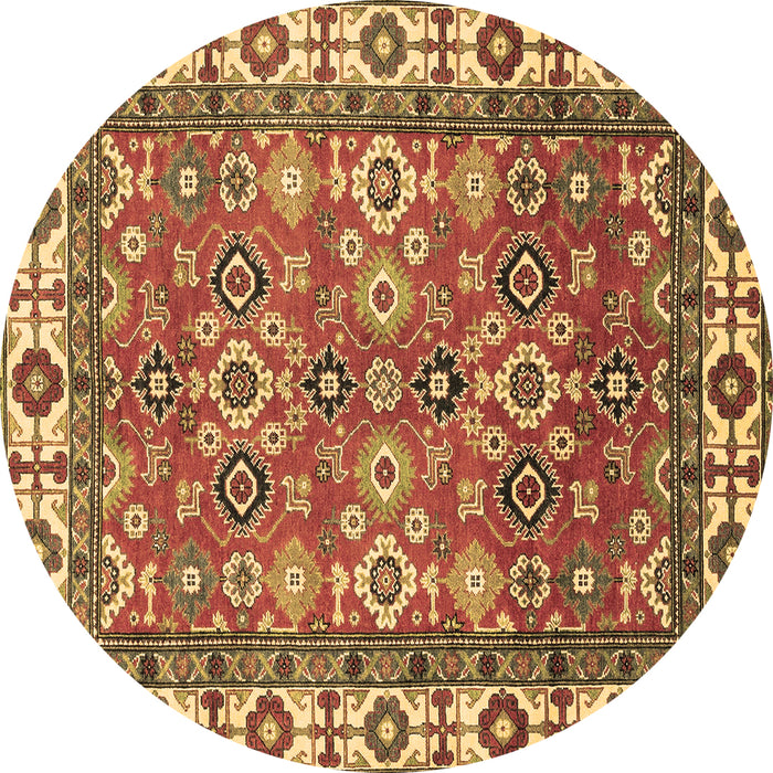 Round Oriental Brown Traditional Rug, abs3052brn