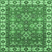 Square Oriental Emerald Green Traditional Rug, abs3052emgrn