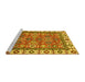 Sideview of Machine Washable Oriental Yellow Traditional Rug, wshabs3052yw