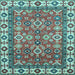 Square Oriental Light Blue Traditional Rug, abs3052lblu