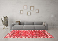 Machine Washable Oriental Red Traditional Rug, wshabs3052red