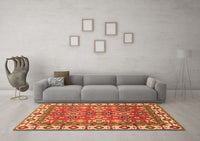 Machine Washable Oriental Orange Traditional Rug, wshabs3052org