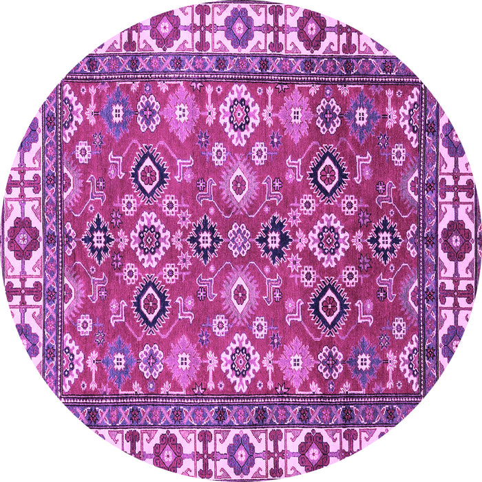 Round Oriental Purple Traditional Rug, abs3052pur