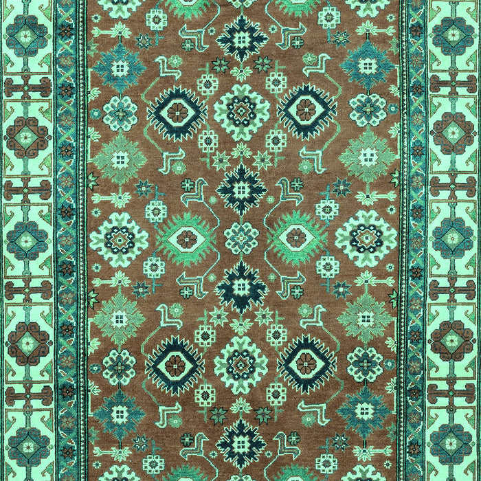 Machine Washable Oriental Turquoise Traditional Area Rugs, wshabs3052turq