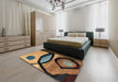 Abstract Bakers Brown Modern Rug in a Bedroom, abs3053