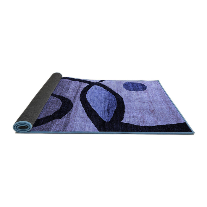 Sideview of Abstract Blue Modern Rug, abs3053blu