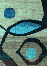 Abstract Light Blue Modern Rug, abs3053lblu