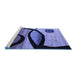 Sideview of Machine Washable Abstract Blue Modern Rug, wshabs3053blu