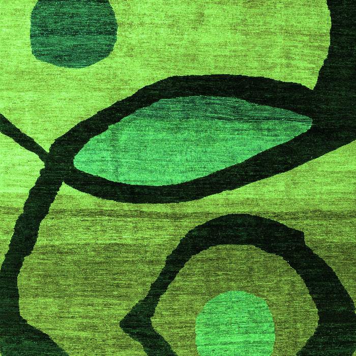 Machine Washable Abstract Green Modern Area Rugs, wshabs3053grn