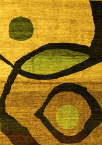 Abstract Yellow Modern Rug, abs3053yw