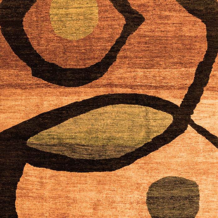 Machine Washable Abstract Orange Modern Area Rugs, wshabs3053org