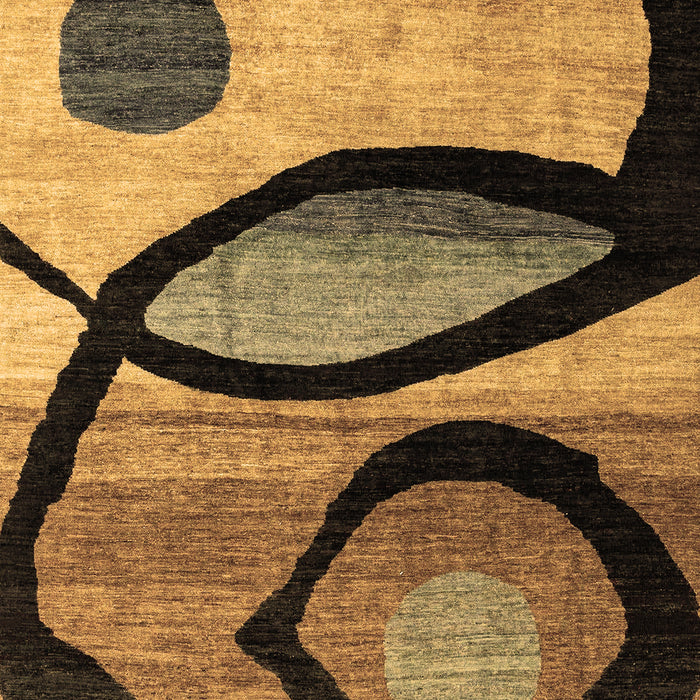 Machine Washable Abstract Brown Modern Rug, wshabs3053brn