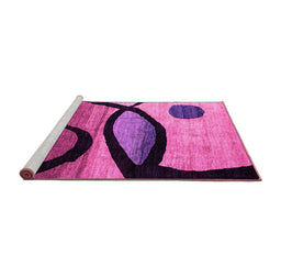 Sideview of Machine Washable Abstract Pink Modern Rug, wshabs3053pnk