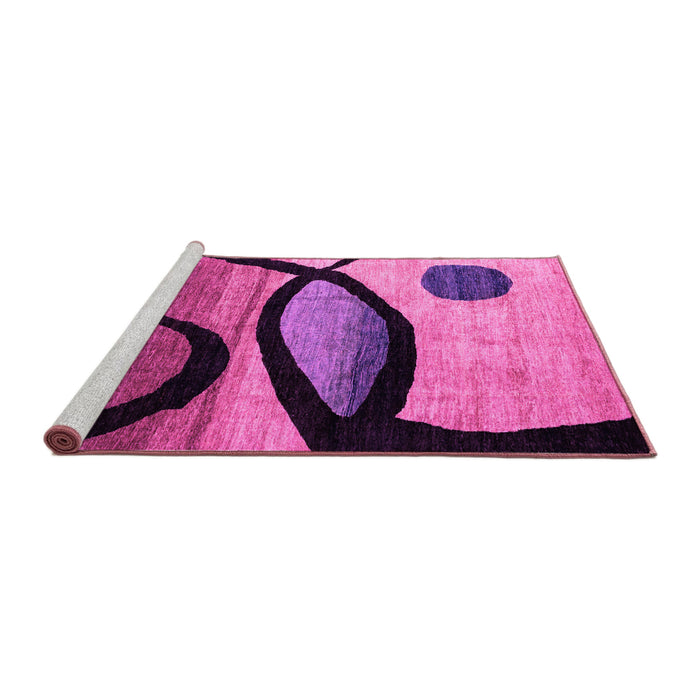 Sideview of Machine Washable Abstract Pink Modern Rug, wshabs3053pnk