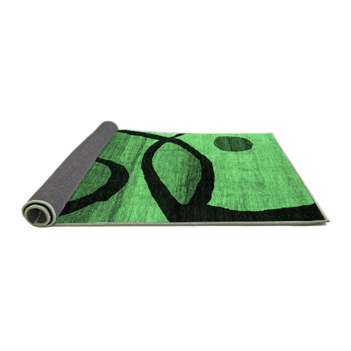 Sideview of Abstract Emerald Green Modern Rug, abs3053emgrn