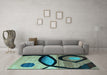 Machine Washable Abstract Light Blue Modern Rug in a Living Room, wshabs3053lblu