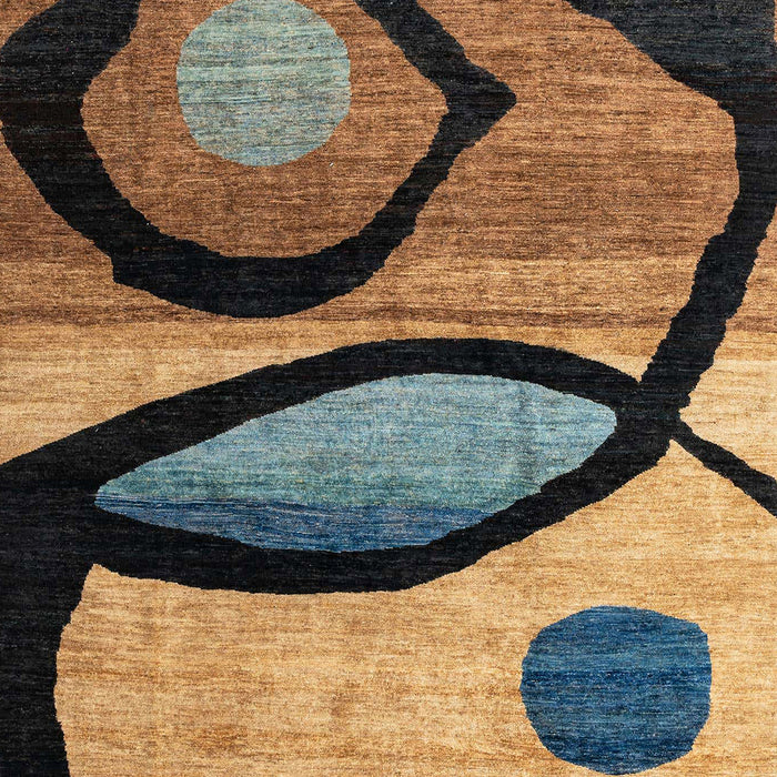 Machine Washable Abstract Bakers Brown Rug, wshabs3053