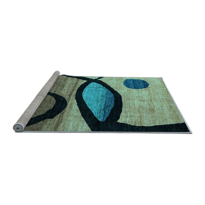 Sideview of Machine Washable Abstract Light Blue Modern Rug, wshabs3053lblu