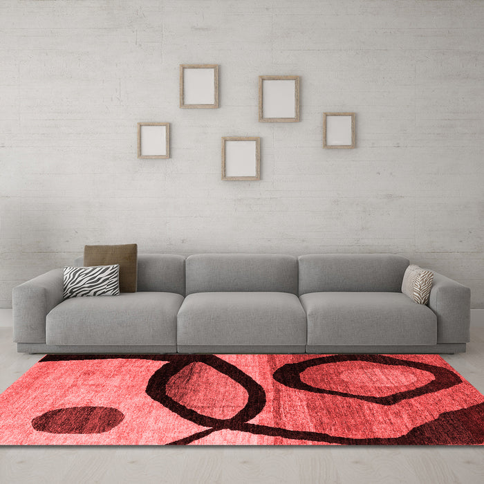 Modern Red Washable Rugs