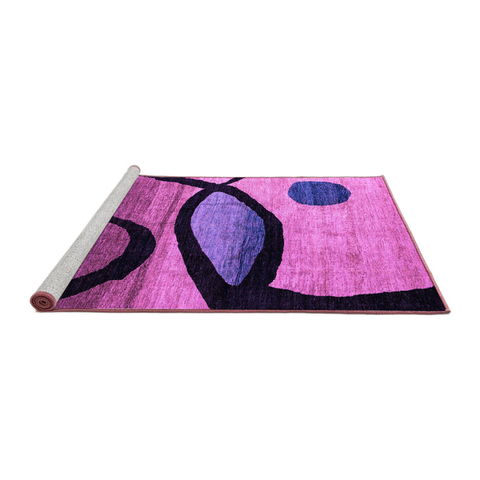 Sideview of Machine Washable Abstract Purple Modern Area Rugs, wshabs3053pur