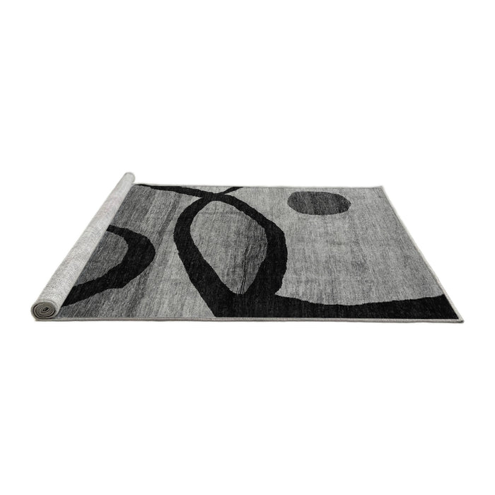 Sideview of Machine Washable Abstract Gray Modern Rug, wshabs3053gry