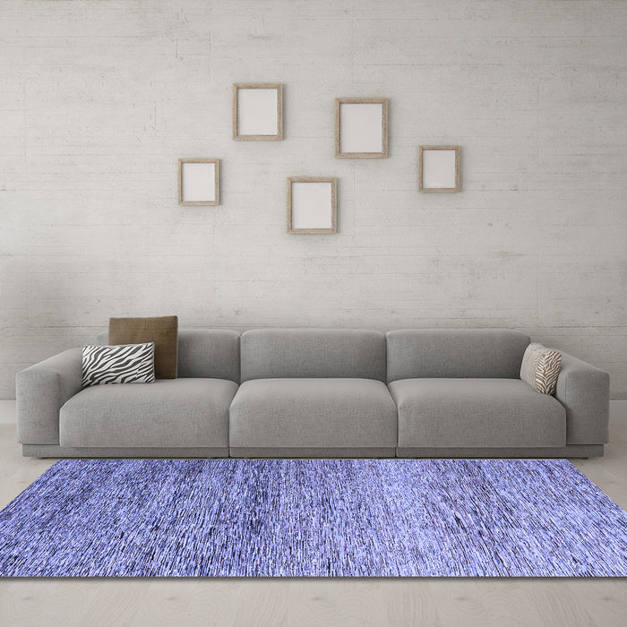 Machine Washable Oriental Blue Modern Rug in a Living Room, wshabs3054blu