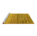 Sideview of Machine Washable Oriental Yellow Modern Rug, wshabs3054yw