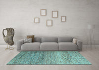 Machine Washable Oriental Light Blue Modern Rug, wshabs3054lblu