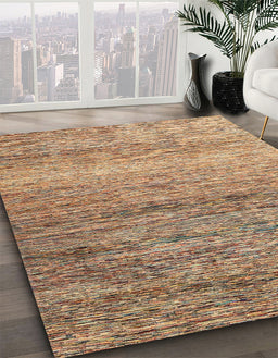 Machine Washable Abstract Yellow Rug in a Family Room, wshabs3054