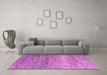 Machine Washable Oriental Purple Modern Area Rugs in a Living Room, wshabs3054pur