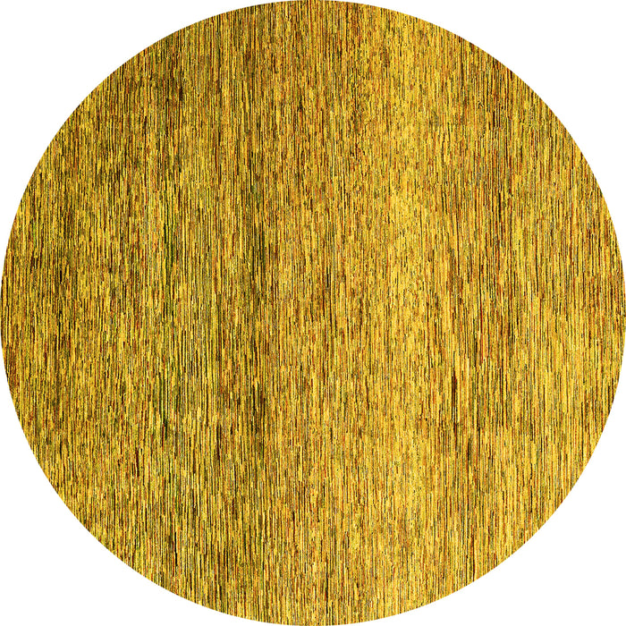 Round Machine Washable Oriental Yellow Modern Rug, wshabs3054yw