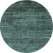 Round Oriental Light Blue Modern Rug, abs3055lblu