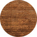 Round Oriental Orange Modern Rug, abs3055org