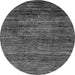 Round Machine Washable Oriental Gray Modern Rug, wshabs3055gry