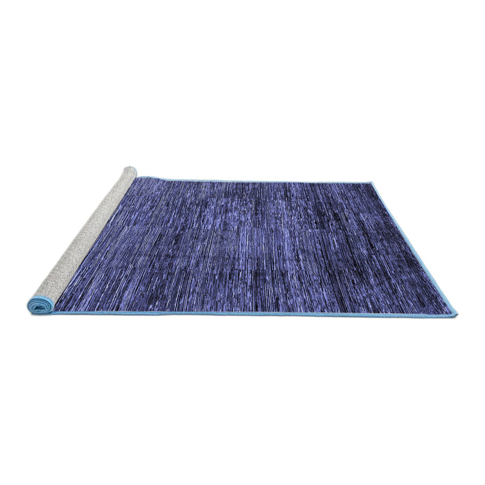 Sideview of Machine Washable Oriental Blue Modern Rug, wshabs3055blu