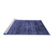 Sideview of Machine Washable Oriental Blue Modern Rug, wshabs3055blu