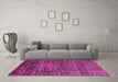 Machine Washable Oriental Pink Modern Rug in a Living Room, wshabs3055pnk