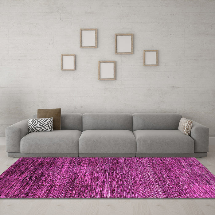 Machine Washable Oriental Pink Modern Rug in a Living Room, wshabs3055pnk