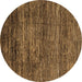 Round Machine Washable Oriental Brown Modern Rug, wshabs3055brn