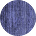 Round Oriental Blue Modern Rug, abs3055blu